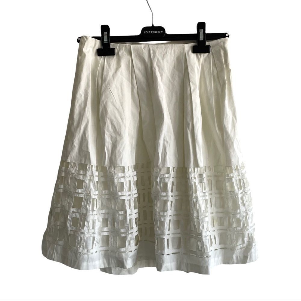 Club Monaco Cotton Mini Skirt Ivory Size 0